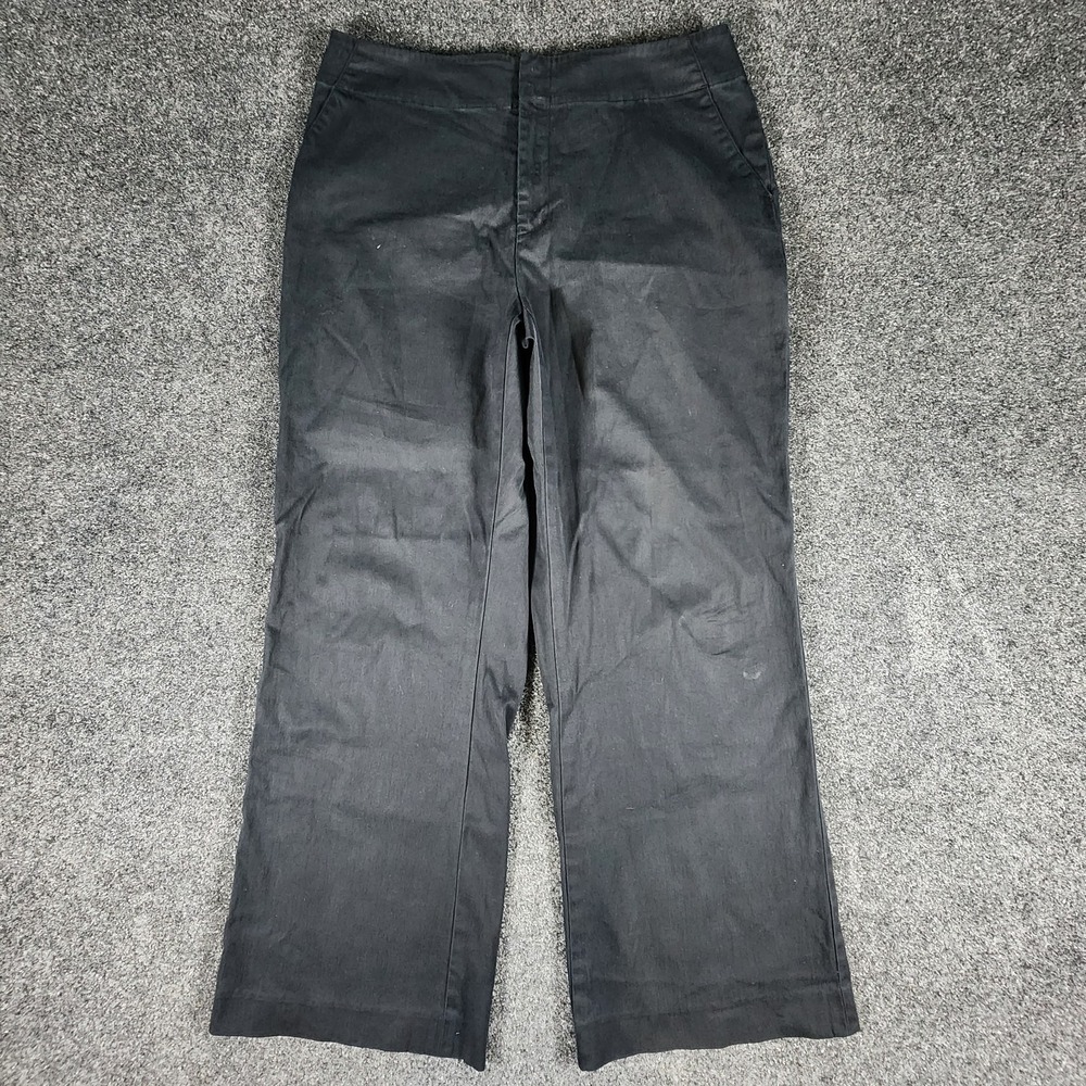 Banana Republic Stretch Black Wide Leg Pants Size 12S‎ Boho Preppy - Picture 3 of 12